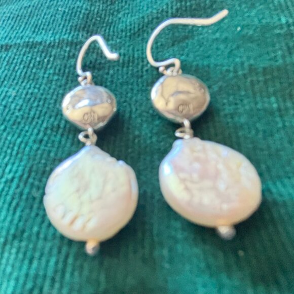 Silpada "Bold As Ice" Earrings  Sterling Silver, Swarovski Crystals, Pearl W3191 - Picture 3 of 9